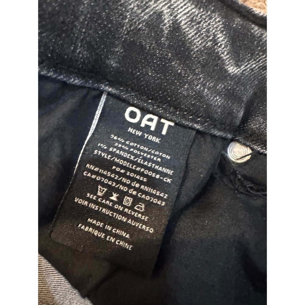 OAT New York Black Cropped Straight Leg Jeans Raw Hem Women's Size 26 - Picture 5 of 6